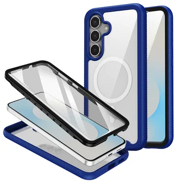 Samsung Galaxy S25 FE Hoesje Full Protect 360° Cover met MagSafe / Qi2 Blauw