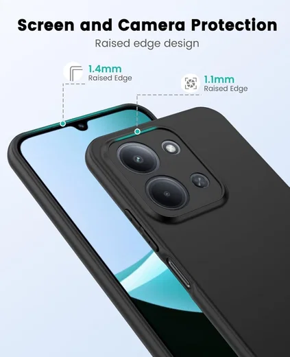 Xiaomi Redmi 15C Hoesje Dun TPU Back Cover Matte Zwart afbeelding 3