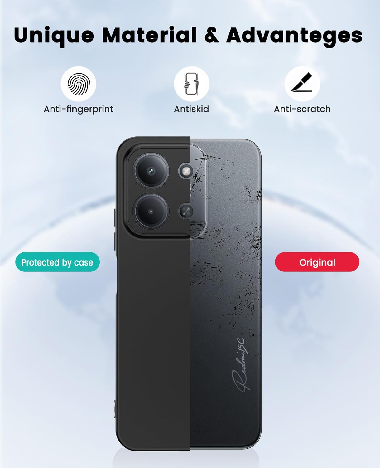 Xiaomi Redmi 15C Hoesje Dun TPU Back Cover Matte Zwart afbeelding 6