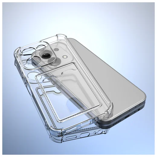 Xiaomi Redmi 15C Hoesje Dun TPU met Pasjeshouder Back Cover Transparant afbeelding 3
