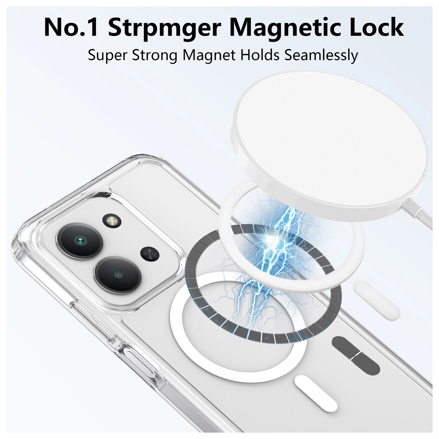 Xiaomi Redmi 15C Hoesje Hard Back Cover met MagSafe Transparant afbeelding 2