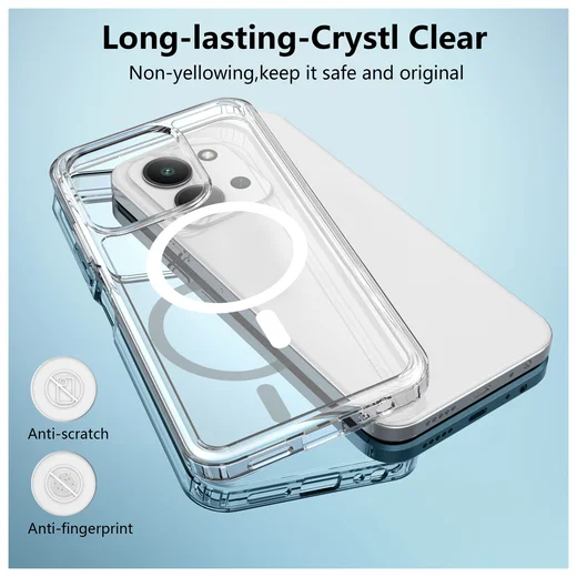 Xiaomi Redmi 15C Hoesje Hard Back Cover met MagSafe Transparant afbeelding 3