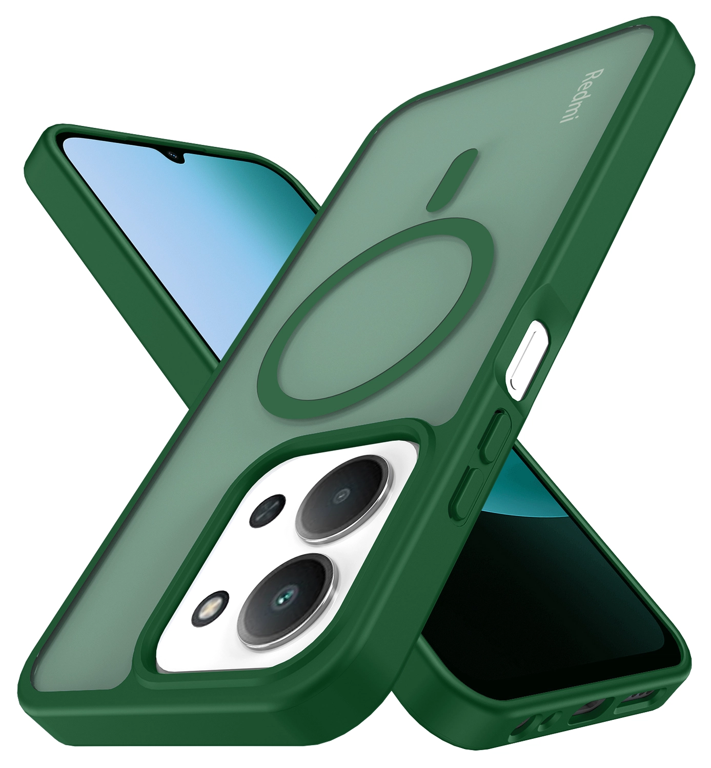 Xiaomi Redmi 15C Hoesje met MagSafe Back Cover Matte Groen afbeelding 2