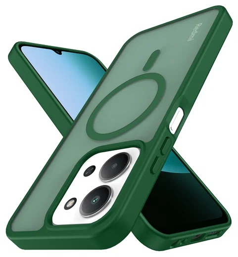 Xiaomi Redmi 15C Hoesje met MagSafe Back Cover Matte Groen afbeelding 2