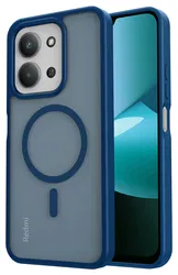 Xiaomi Redmi 15C Hoesje met MagSafe Back Cover Matte Blauw afbeelding