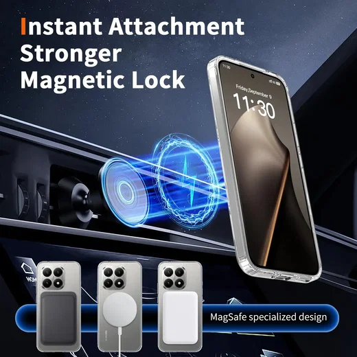 Xiaomi Redmi 15 (5G) Hoesje Hard Back Cover met MagSafe Transparant afbeelding 4