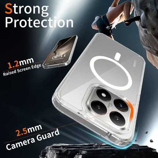 Xiaomi Redmi 15 (5G) Hoesje Hard Back Cover met MagSafe Transparant afbeelding 5