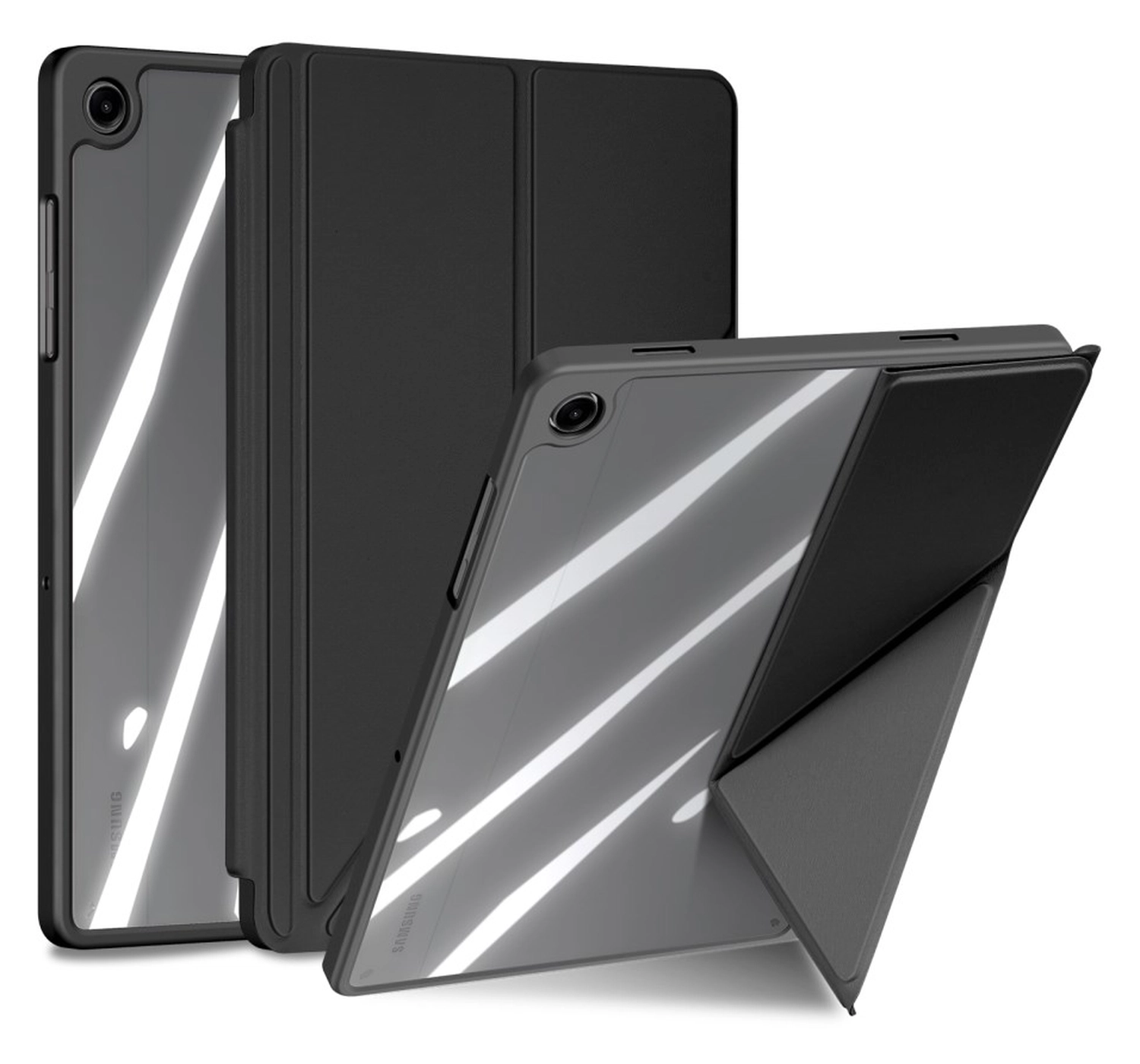 Dux Ducis Magi Samsung Galaxy Tab A11 Plus / A9 Plus Hoes V-Fold Book Case Zwart afbeelding 2