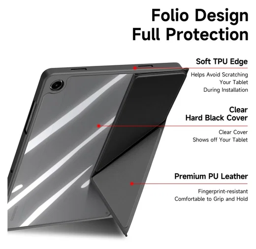 Dux Ducis Magi Samsung Galaxy Tab A11 Plus / A9 Plus Hoes V-Fold Book Case Zwart afbeelding 6