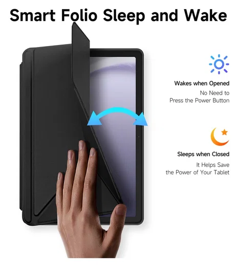 Dux Ducis Magi Samsung Galaxy Tab A11 Plus / A9 Plus Hoes V-Fold Book Case Zwart afbeelding 8