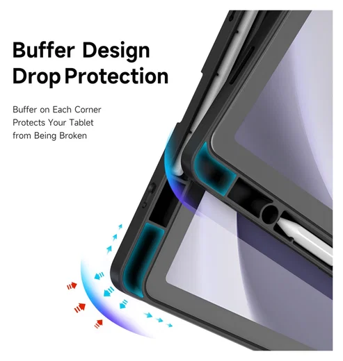 Dux Ducis Magi Samsung Galaxy Tab A11 Plus / A9 Plus Hoes V-Fold Book Case Zwart afbeelding 9