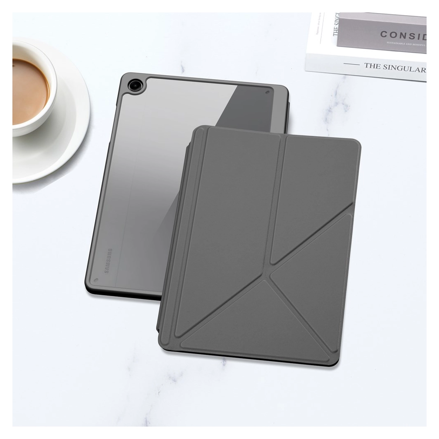 Dux Ducis Magi Samsung Galaxy Tab A11 Plus / A9 Plus Hoes V-Fold Book Case Grijs afbeelding 11