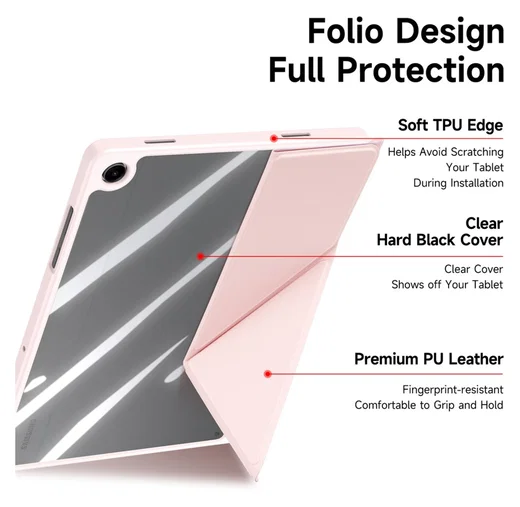Dux Ducis Magi Samsung Galaxy Tab A11 Plus / A9 Plus Hoes V-Fold Book Case Roze afbeelding 6