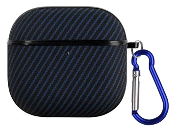 Apple AirPods 4 Hoesje TPU met Haak Carbon Blauw