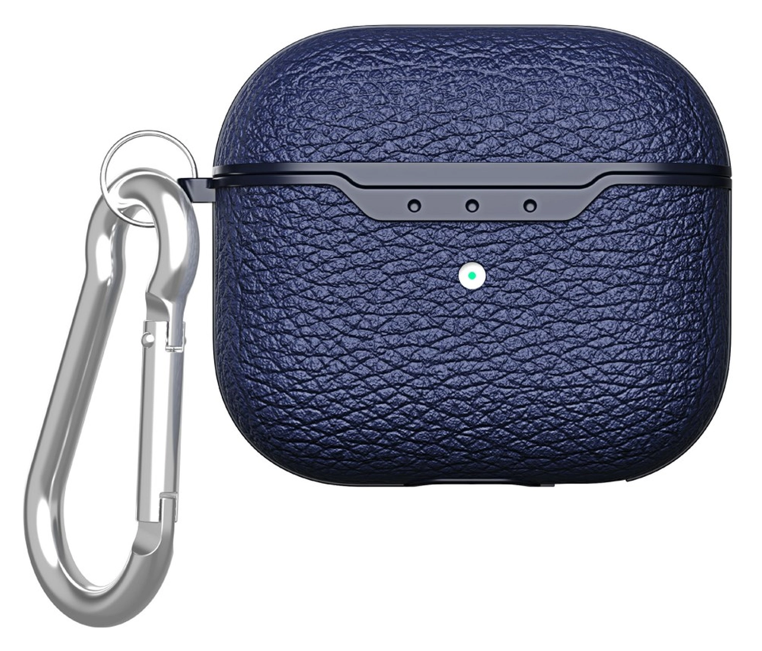 Apple AirPods 4 Hoesje Litchi TPU Schokbestendig Haak Blauw afbeelding 1