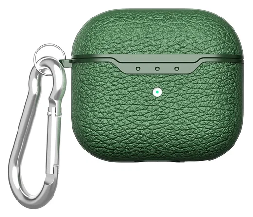 Apple AirPods 4 Hoesje Litchi TPU Schokbestendig Haak Groen afbeelding 1