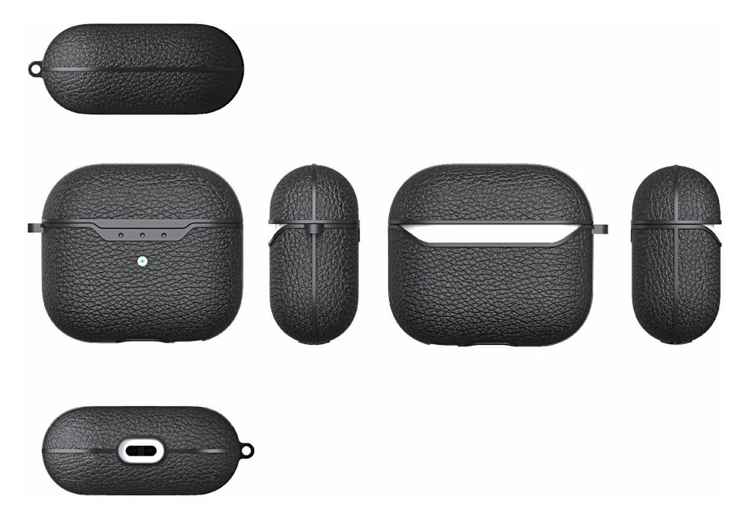 Apple AirPods 4 Hoesje Litchi TPU Schokbestendig Haak Groen afbeelding 2