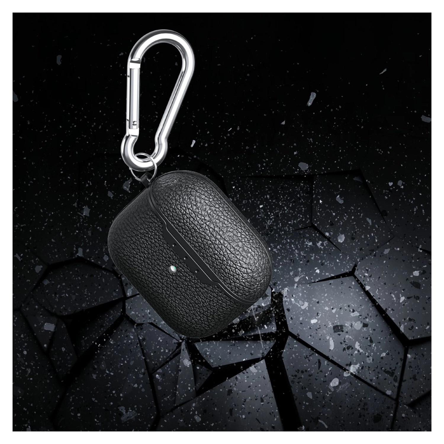 Apple AirPods 4 Hoesje Litchi TPU Schokbestendig Haak Groen afbeelding 3