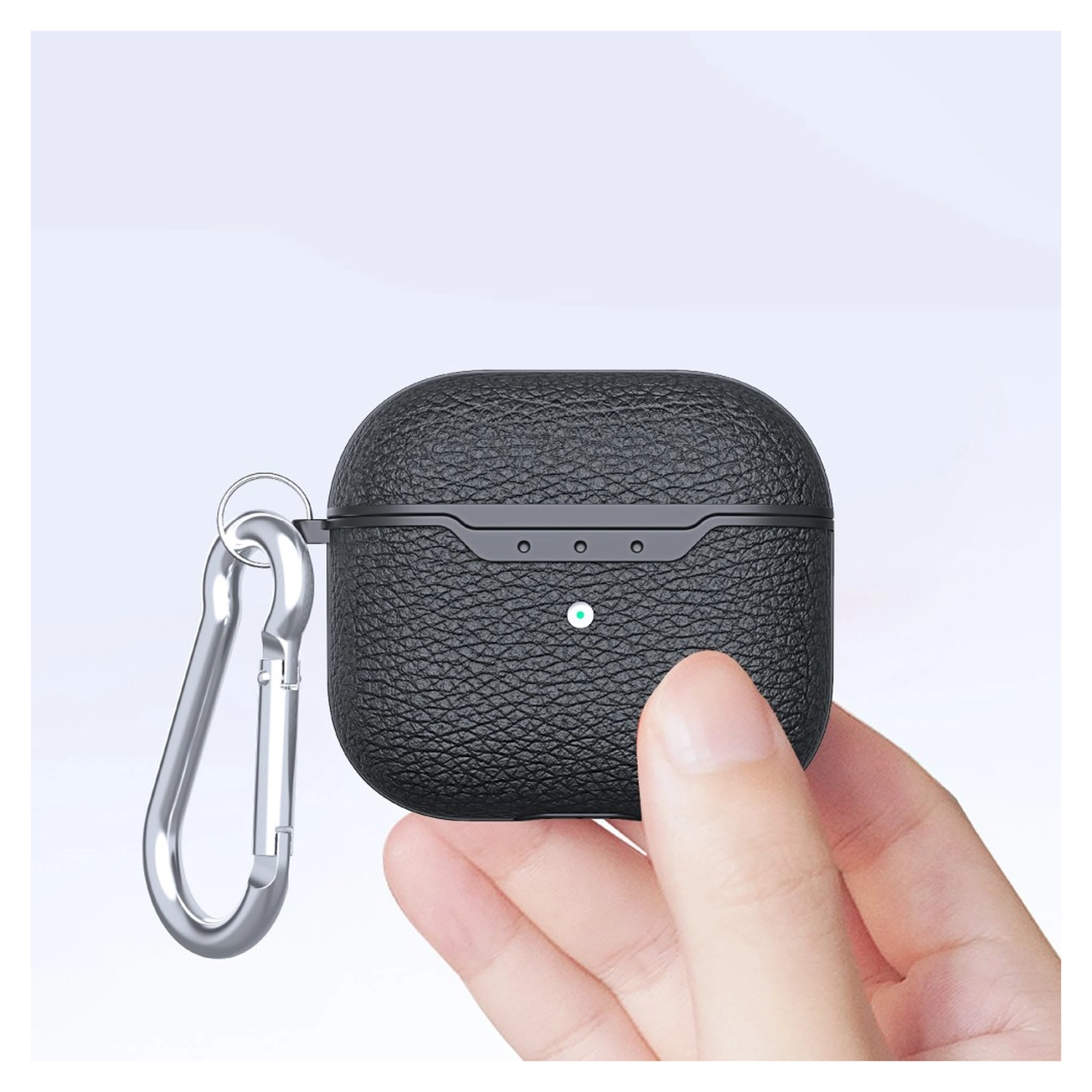 Apple AirPods 4 Hoesje Litchi TPU Schokbestendig Haak Groen afbeelding 6