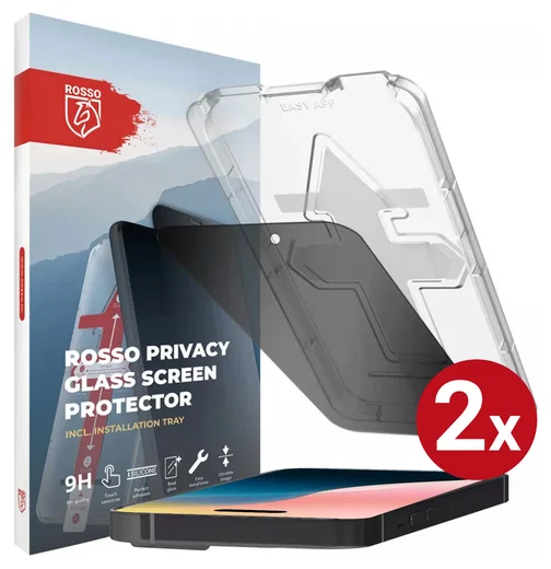 Rosso iPhone 16 Plus Privacy Glass met Installatietray Dust Removal (2-Pack) afbeelding 1