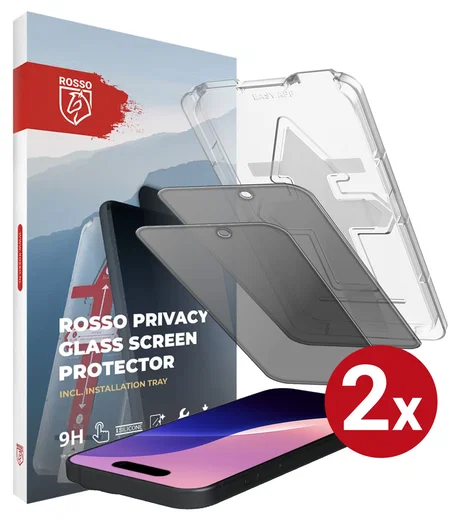 Rosso iPhone 16 Privacy Glass met Installatietray Dust Removal (2-Pack) afbeelding 10