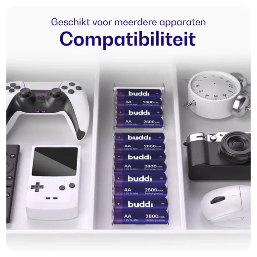 Buddi Oplaadbare AA Batterijen 2.800 mAh 1.2V 52 Stuks afbeelding 5