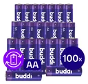 Buddi Oplaadbare AA Batterijen 2.800 mAh 1.2V 100 Stuks