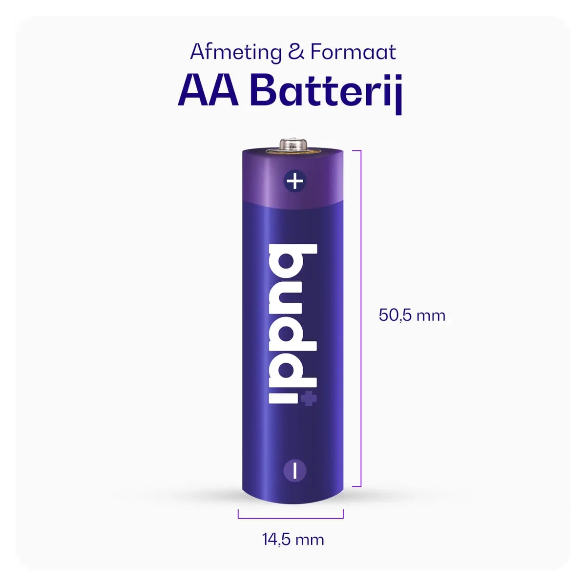 Buddi Oplaadbare AA Batterijen 2.800 mAh 1.2V 100 Stuks afbeelding 4