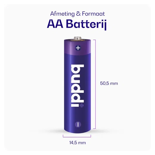 Buddi Oplaadbare AA Batterijen 2.800 mAh 1.2V 100 Stuks afbeelding 4