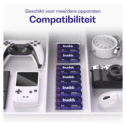 Buddi Oplaadbare AA Batterijen 2.800 mAh 1.2V 100 Stuks afbeelding 5