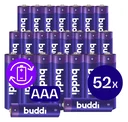 Buddi Oplaadbare AAA Batterijen 1.200 mAh 1.2V 52 Stuks