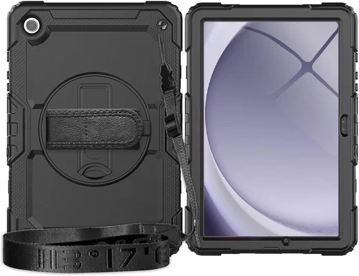 Samsung Galaxy Tab A11 Hoes met Screen Protector en Handriem Zwart afbeelding 1