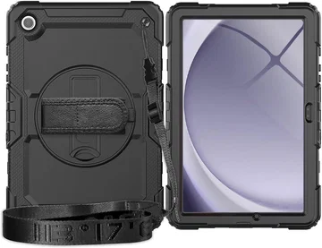 Samsung Galaxy Tab A11 Hoes met Screen Protector en Handriem Zwart