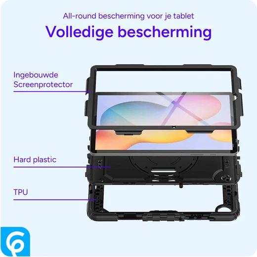 Samsung Galaxy Tab A11 Hoes met Screen Protector en Handriem Zwart afbeelding 5