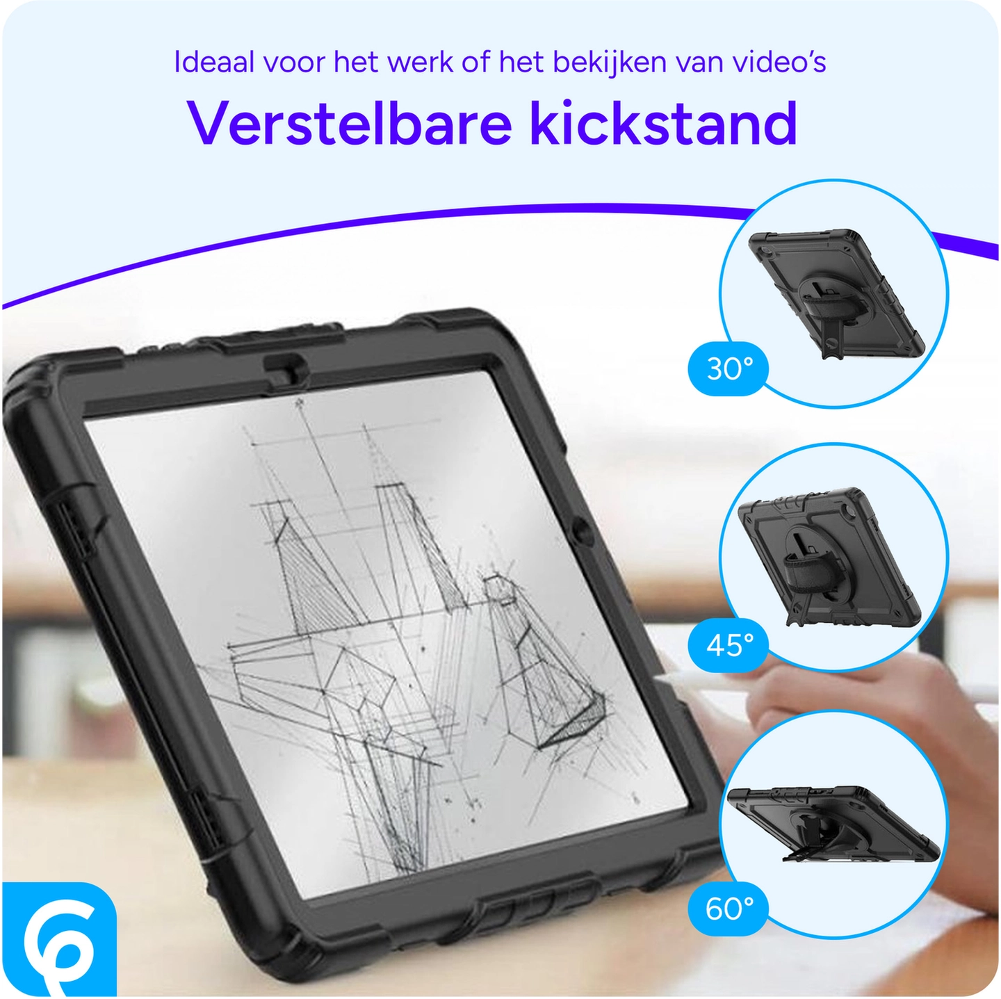 Samsung Galaxy Tab A11 Hoes met Screen Protector en Handriem Zwart afbeelding 8