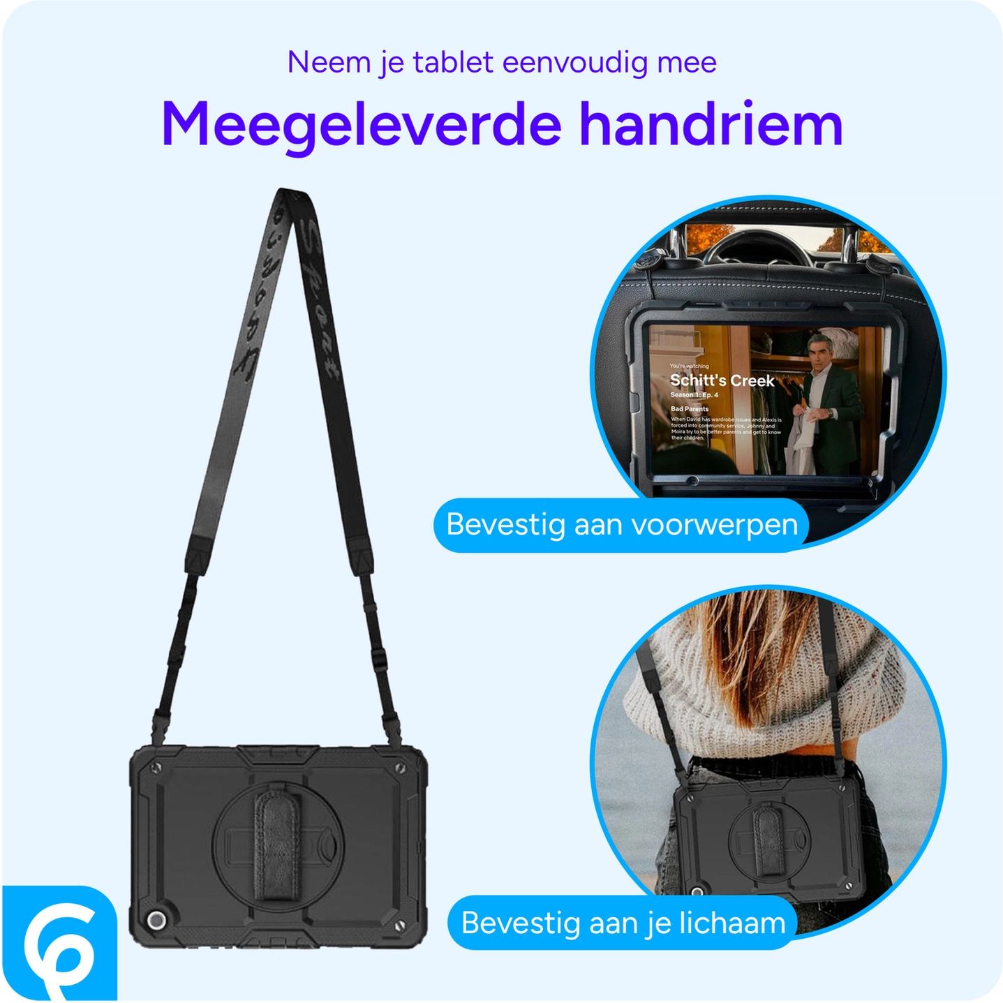 Samsung Galaxy Tab A11 Hoes met Screen Protector en Handriem Zwart afbeelding 10
