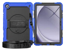 Samsung Galaxy Tab A11 Hoes met Screen Protector en Handriem Blauw afbeelding