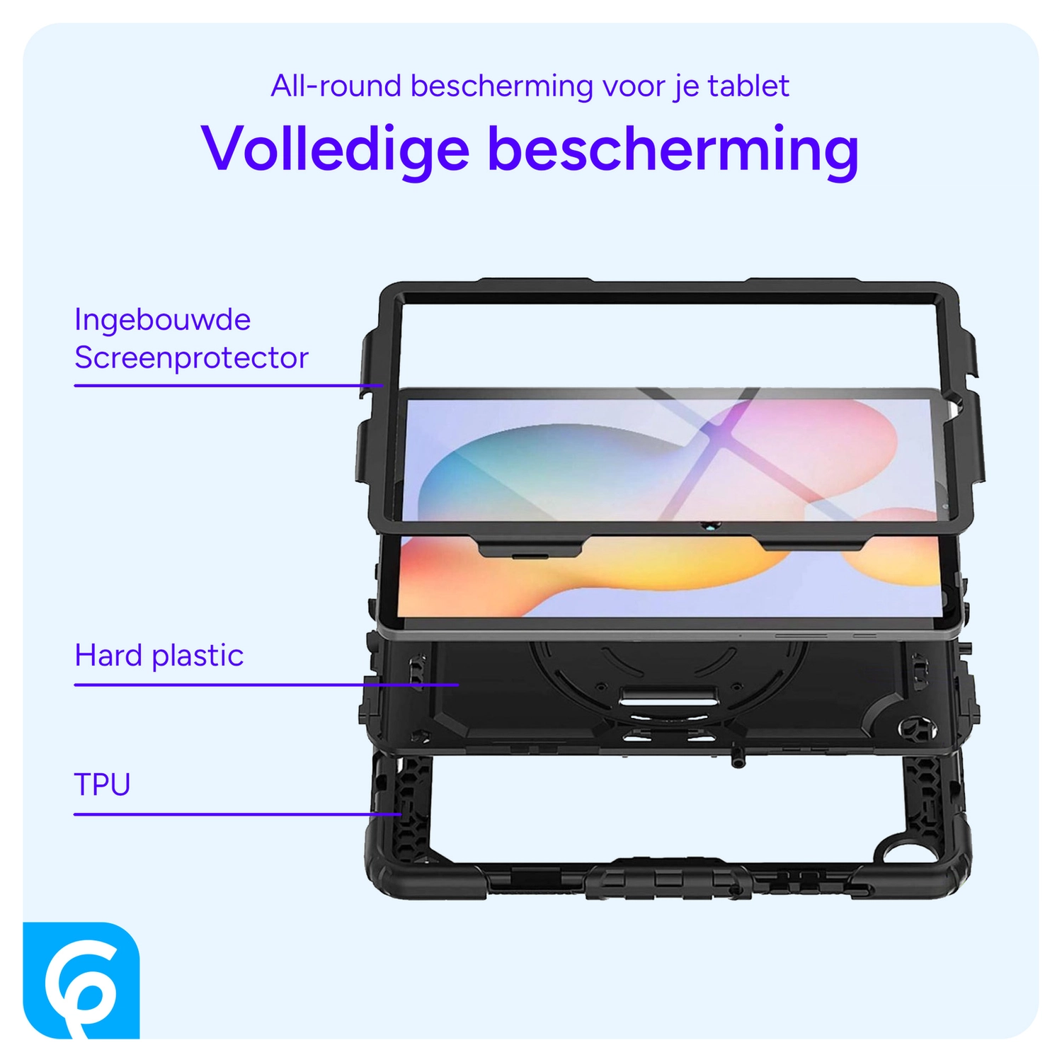 Samsung Galaxy Tab A11 Hoes met Screen Protector en Handriem Roze afbeelding 5