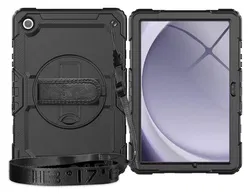 Samsung Galaxy Tab A11 Plus Hoes met Screen Protector en Handriem Zwart afbeelding