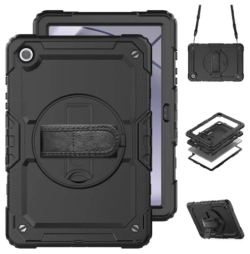 Samsung Galaxy Tab A11 Plus Hoes met Screen Protector en Handriem Zwart afbeelding 15