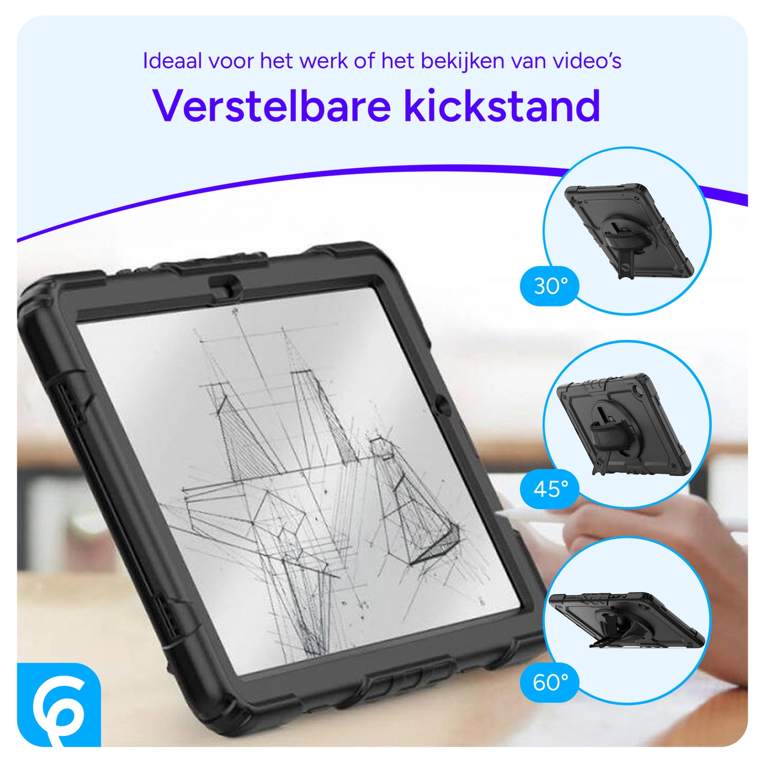 Samsung Galaxy Tab A11 Plus Hoes met Screen Protector en Handriem Rood afbeelding 11