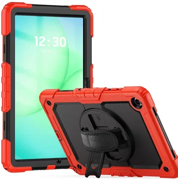 Samsung Galaxy Tab A11 Plus Hoes met Screen Protector en Handriem Rood