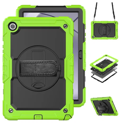 Samsung Galaxy Tab A11 Plus Hoes met Screen Protector en Handriem Groen afbeelding 4