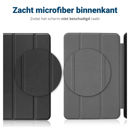 Samsung Galaxy Tab A11 Hoes Tri-Fold Book Case met Standaard Zwart afbeelding 8