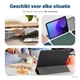 Samsung Galaxy Tab A11 Hoes Tri-Fold Book Case met Standaard Zwart afbeelding 9