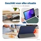 Samsung Galaxy Tab A11 Hoes Tri-Fold Book Case met Standaard Blauw afbeelding 5