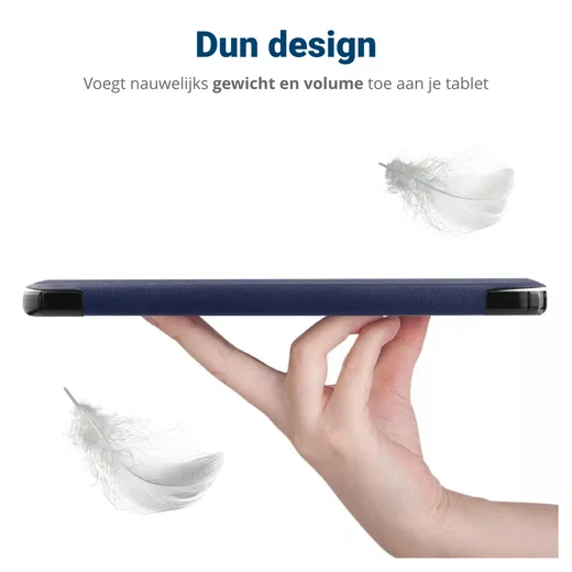 Samsung Galaxy Tab A11 Hoes Tri-Fold Book Case met Standaard Blauw afbeelding 8