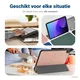 Samsung Galaxy Tab A11 Hoes Tri-Fold Book Case met Standaard Roze Goud afbeelding 9