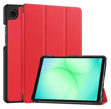 Samsung Galaxy Tab A11 Hoes Tri-Fold Book Case met Standaard Rood
