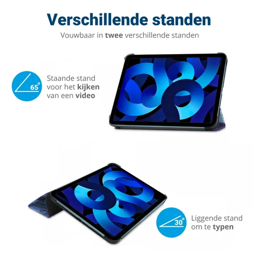 Samsung Galaxy Tab A11 Hoes Tri-Fold Book Case met Standaard Sterrennacht afbeelding 6